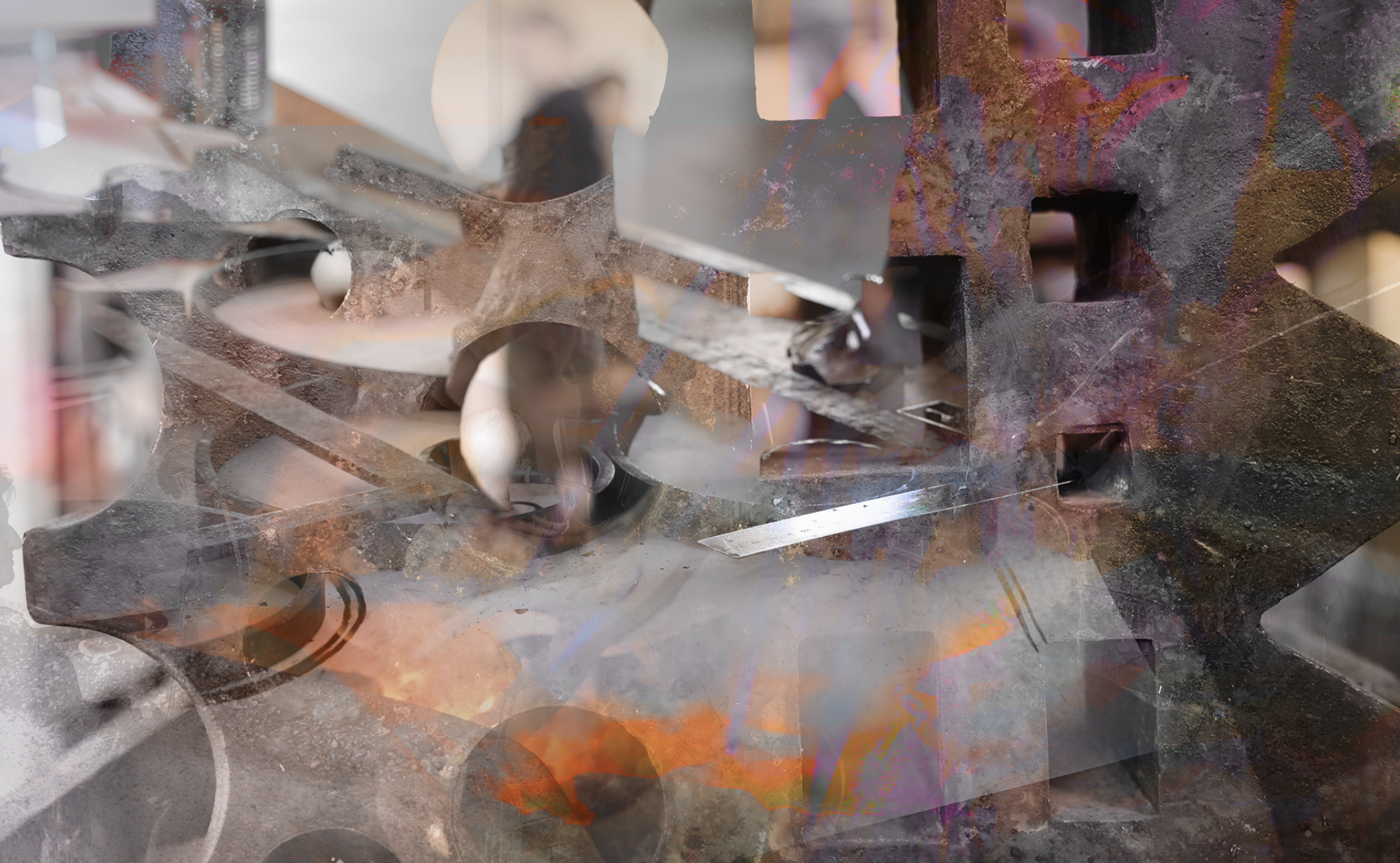 Abstract layers of metal