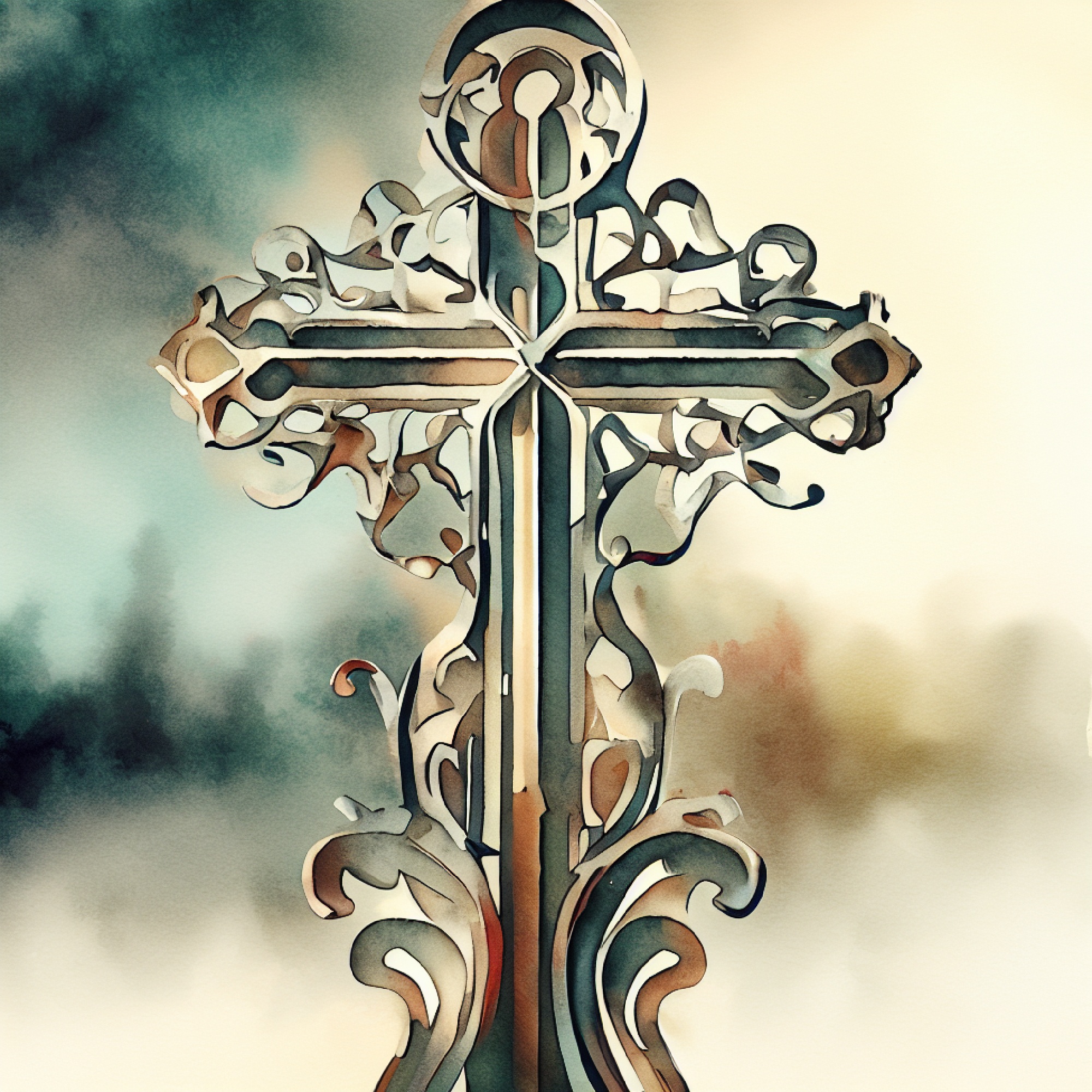 watercolor cross