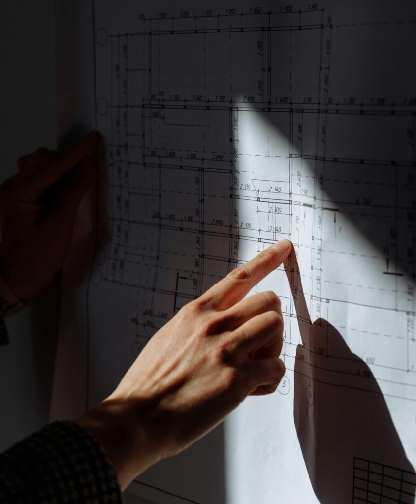 hand point a tecnical drawing
